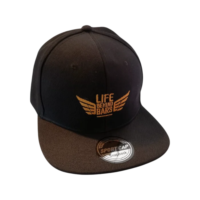 Black Flat Brim Logo Cap