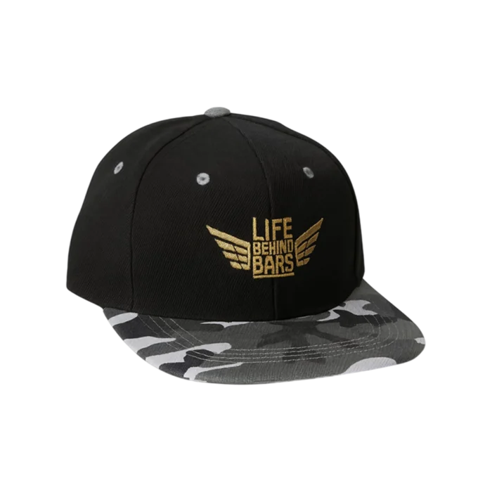 Camo Black Flat Brim Logo Cap