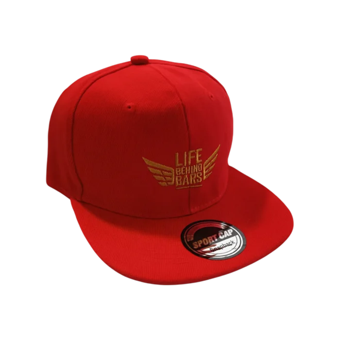 Red Flat Brim Logo Cap