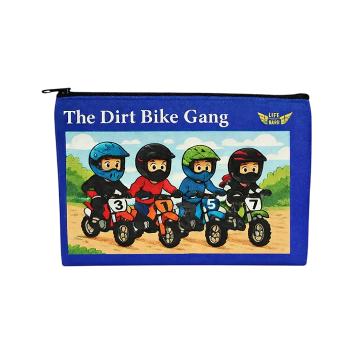 Dirt Bike Gang Pencil Case Blue