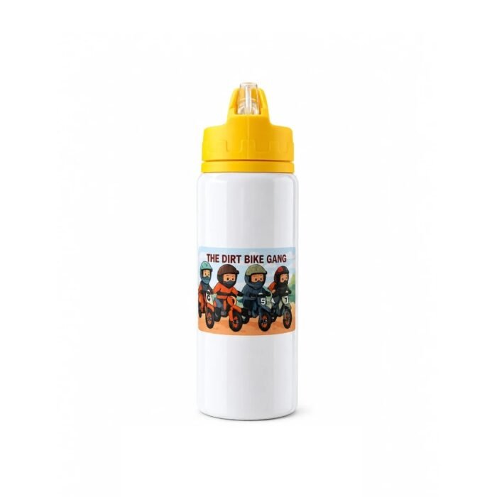 Dirt Bike Gang Aluminium Drink Bottle/Yellow