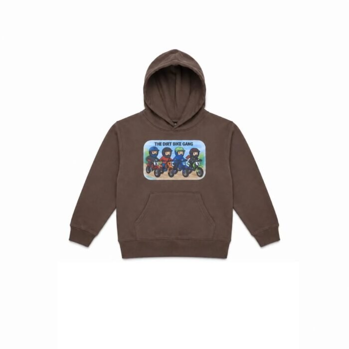 Kids Dirt Bike Gang Hoodie/Brown
