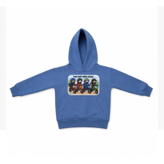 Kids Dirt Bike Gang Hoodie/Light Blue